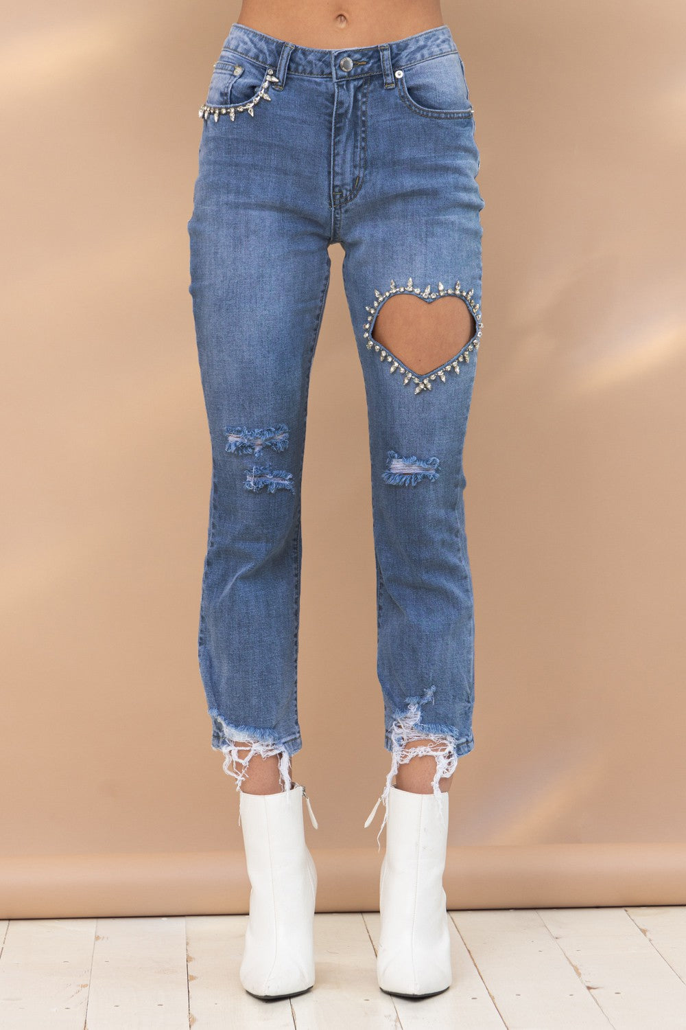 Hearts On Our Leg Denim Jeans