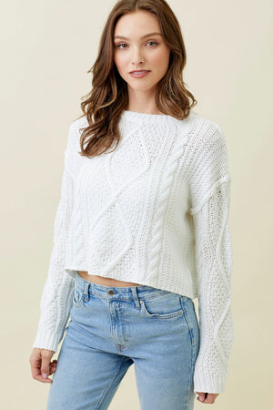 Roksana Cable Knit Crop Sweater