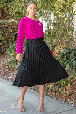 Polished & Presentable Pleated Maxi Skirt