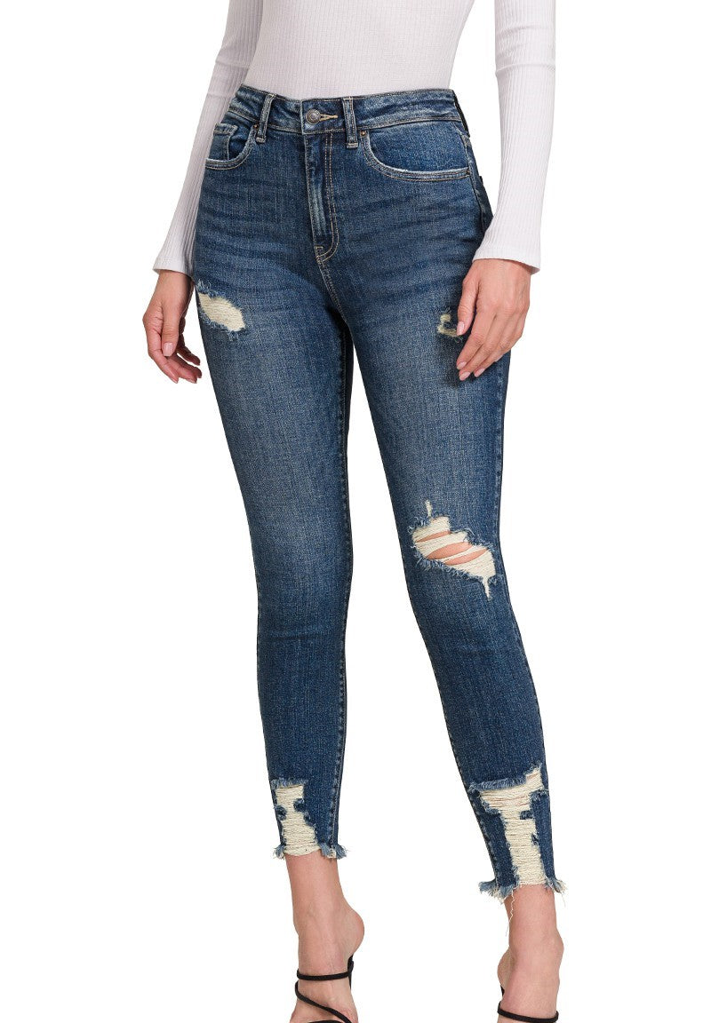 Melina Distressed Ankle Skinny Jeans
