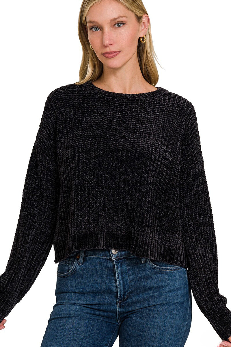 Fyvie Chenille Crop Sweater- 5 Colors!