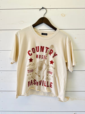 1968 Country Music Tour Graphic Crop Tee