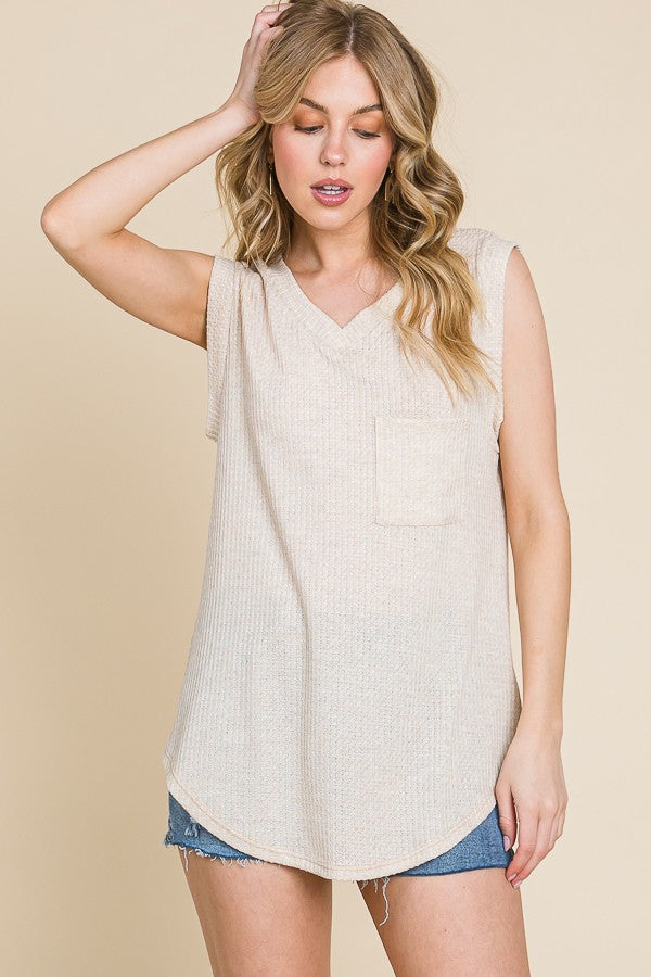 Let's Catch Up Waffle Knit Tank- 2 Colors!