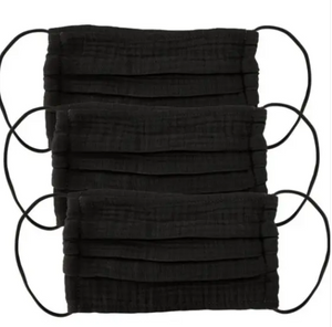 Cotton Mask 3pc Set - All Black